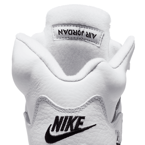Boys' Grade School Retro 5 White/Silver/Black - View 9