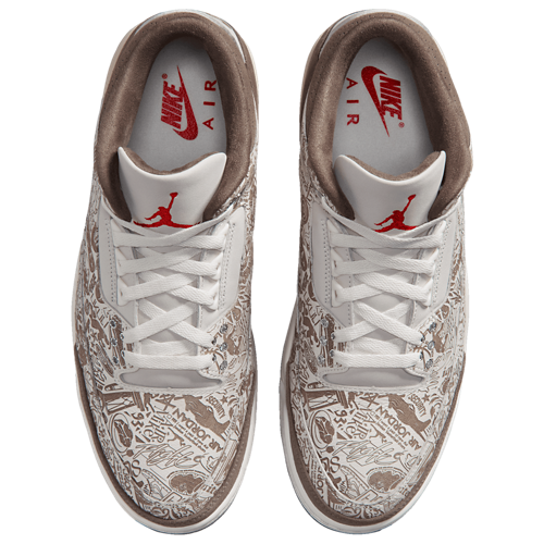 Men's 3 Retro White/Tan /Red - View 4