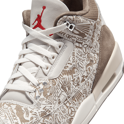 Men's 3 Retro White/Tan /Red - View 7