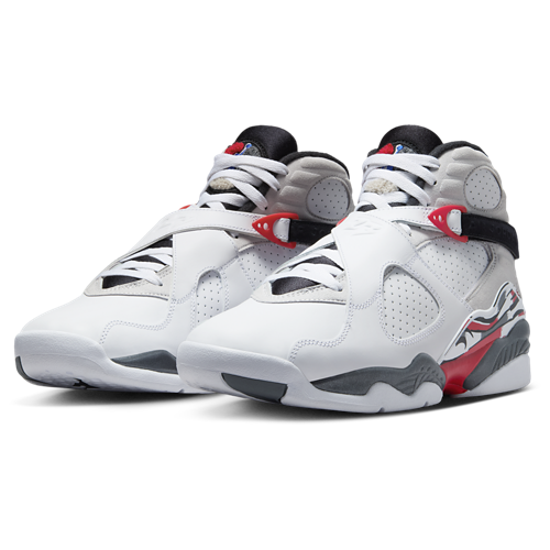 Boys' Grade School Retro 8 White/Black/True Red - View 6