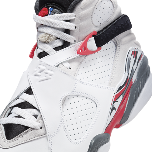 Boys' Grade School Retro 8 White/Black/True Red - View 7