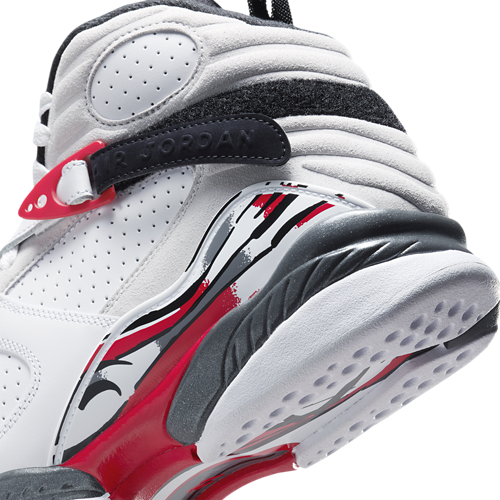 Boys' Grade School Retro 8 White/Black/True Red - View 8