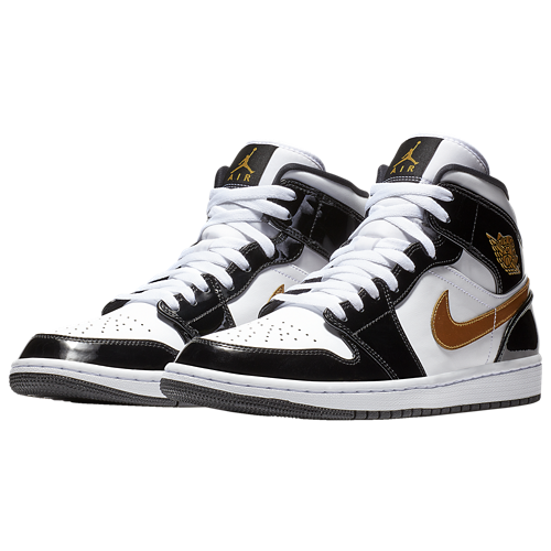 Men's AJ 1 Mid SE Metallic Gold/White/Black - View 6