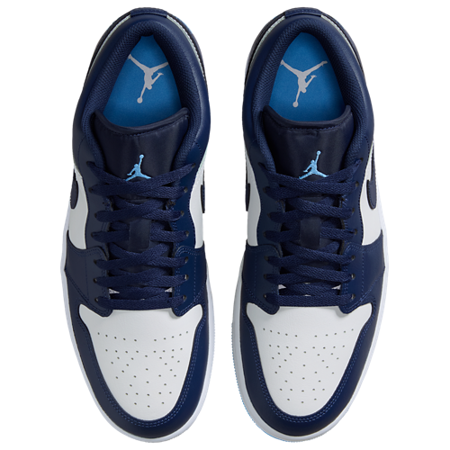 Men's AJ 1 Low Midnight Navy/White/Univ Blue - View 4