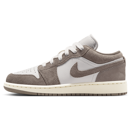 Boys' Grade School AJ 1 Low Enigma Stone/Olive Grey/Summit White - View 2