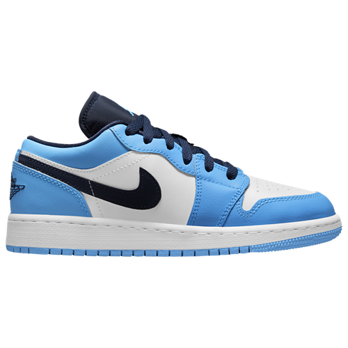 Boys' Grade School AJ 1 Low Dk Powder Blue/Obsidian/White - View 1