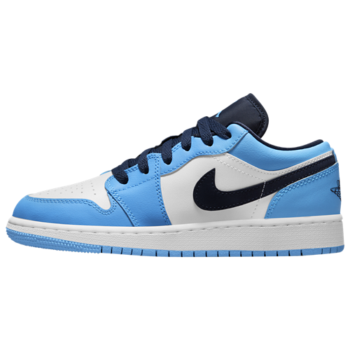 Boys' Grade School AJ 1 Low Dk Powder Blue/Obsidian/White - View 2