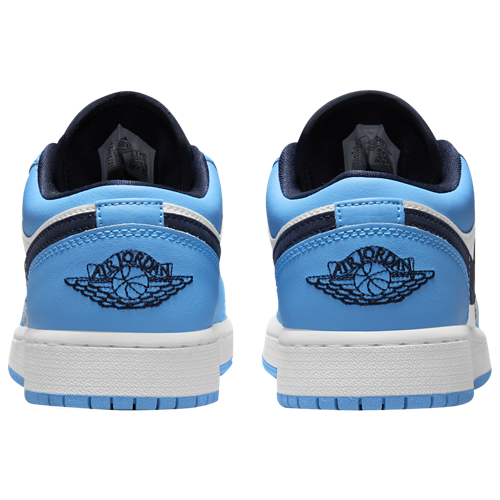 Boys' Grade School AJ 1 Low Dk Powder Blue/Obsidian/White - View 3