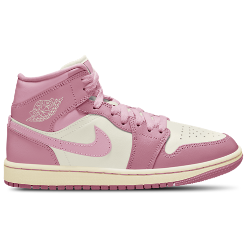 Women's AJ 1 Mid Pink/White - View 1