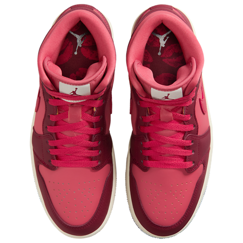 Women's AJ 1 Mid SE Red/Red - View 4