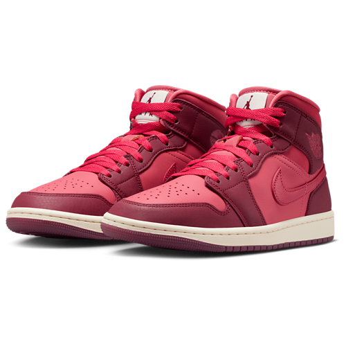 Women's AJ 1 Mid SE Red/Red - View 6