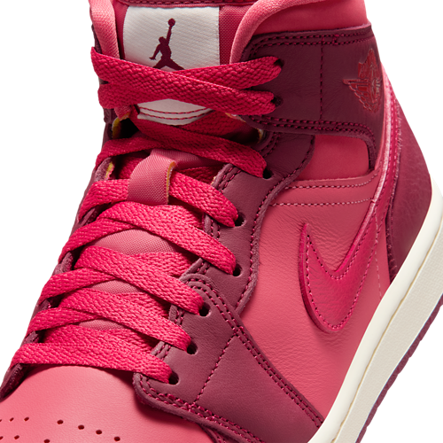 Women's AJ 1 Mid SE Red/Red - View 7