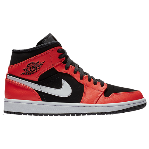 Men's AJ 1 Mid Black/Infrared 23/White - View 1