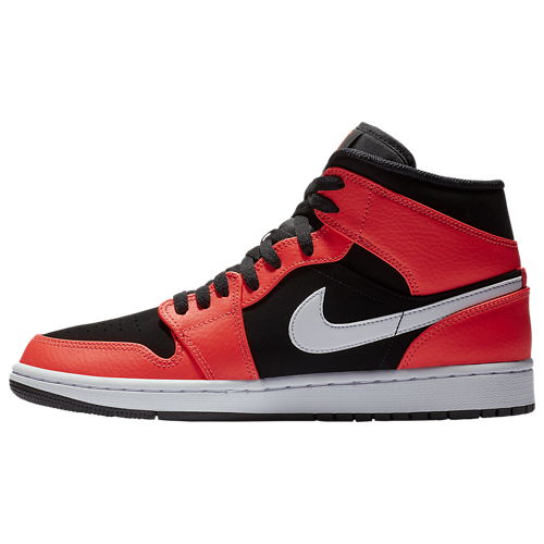 Men's AJ 1 Mid Black/Infrared 23/White - View 2