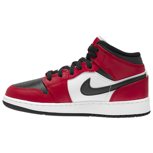Boys' Grade School AJ 1 Mid Black/Black/Gym Red - View 2