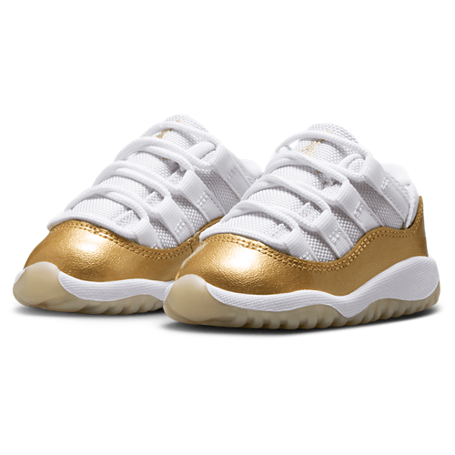 Girls' Toddler Retro 11 Low White/Gold - View 6