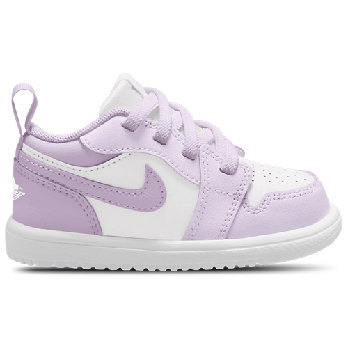 Girls' Toddler AJ 1 Low White/Barely Grape - View 1