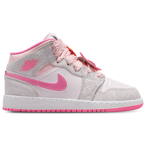 Girls' Grade School 1 Mid SE Vast Grey/Pink Glow/Sail - View 1