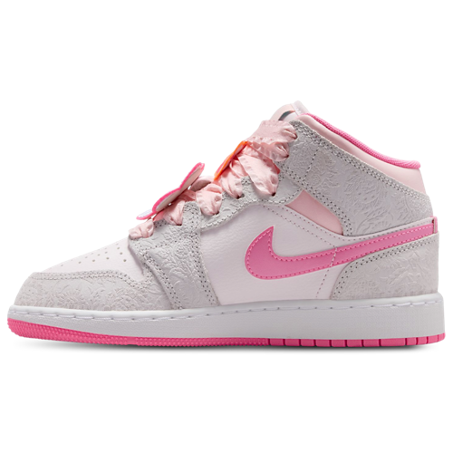 Girls' Grade School 1 Mid SE Vast Grey/Pink Glow/Sail - View 2