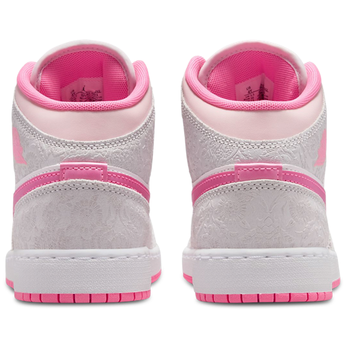 Girls' Grade School 1 Mid SE Vast Grey/Pink Glow/Sail - View 3