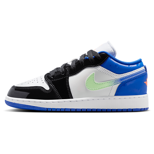 Boys' Grade School AJ 1 Low SE Blue/Orange/White - View 2