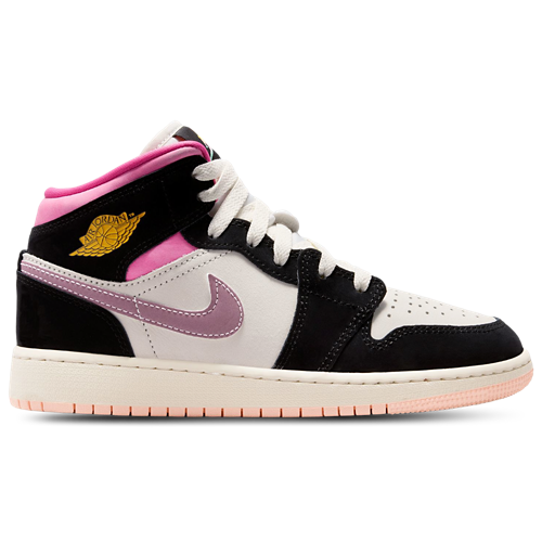 Girls' Grade School AJ 1 Mid SE Black/Gold/Pink - View 1