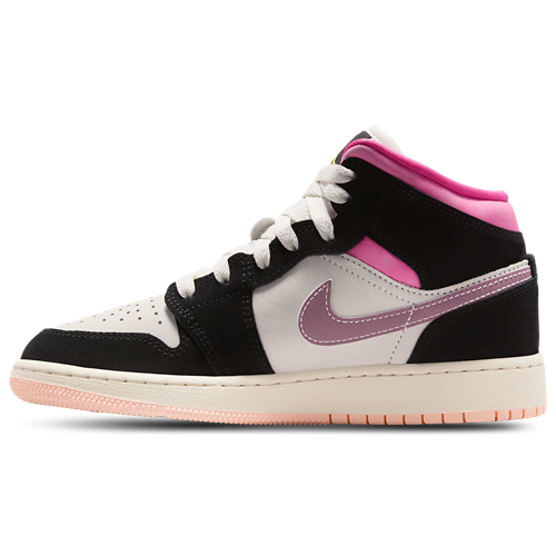 Girls' Grade School AJ 1 Mid SE Black/Gold/Pink - View 2