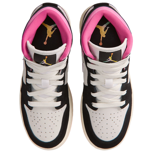 Girls' Grade School AJ 1 Mid SE Black/Gold/Pink - View 4