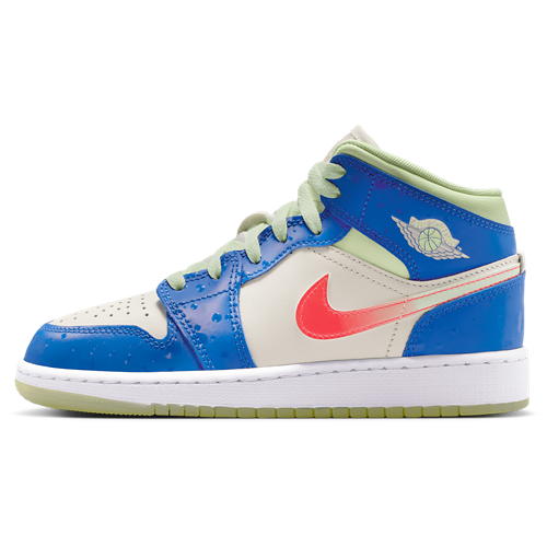 Boys' Grade School AJ 1 Mid Blue/Tan/Volt - View 2