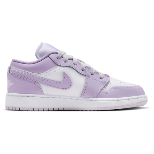 Girls' Grade School AJ 1 Low White/Barely Grape - View 1