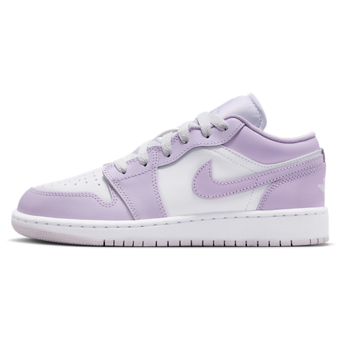 Girls' Grade School AJ 1 Low White/Barely Grape - View 2