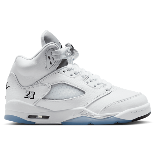 Boys' Grade School Retro 5 White/Silver/Black - View 1