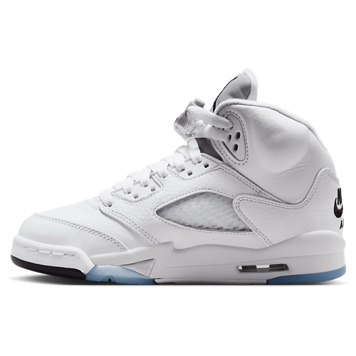 Boys' Grade School Retro 5 White/Silver/Black - View 2