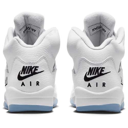Boys' Grade School Retro 5 White/Silver/Black - View 3