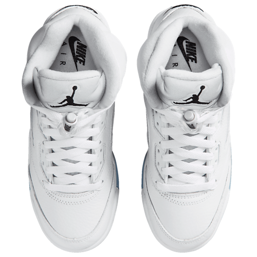 Boys' Grade School Retro 5 White/Silver/Black - View 4