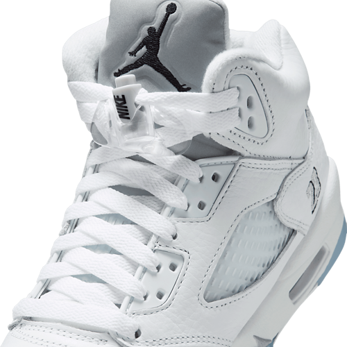 Boys' Grade School Retro 5 White/Silver/Black - View 7