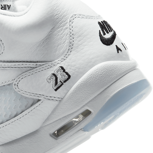 Boys' Grade School Retro 5 White/Silver/Black - View 8