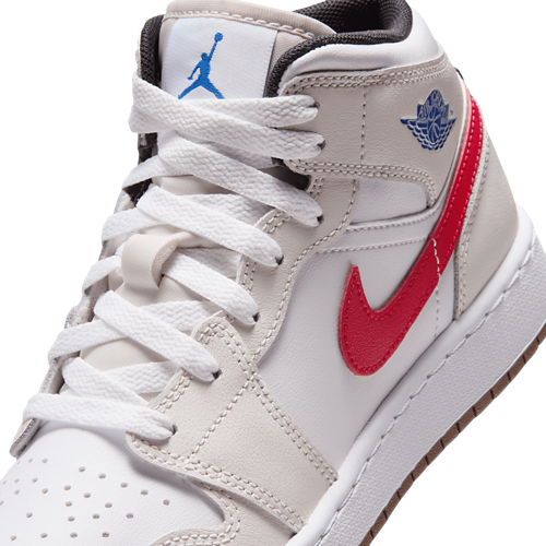 Boys' Grade School AJ 1 Mid White/Sail/Phantom - View 7
