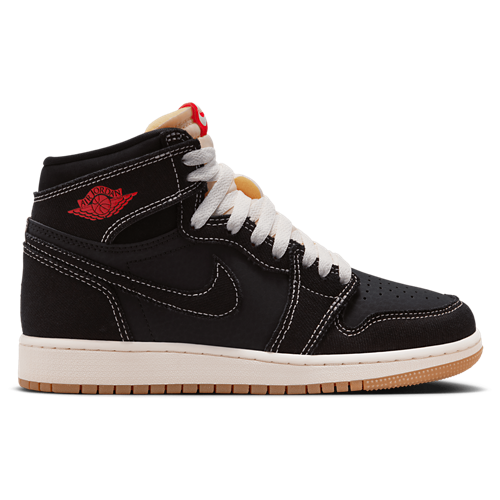 Boys' Grade School Retro 1 High OG Black/White/Red - View 1