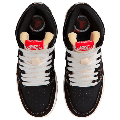 Boys' Grade School Retro 1 High OG Black/White/Red - View 4