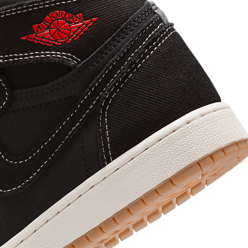 Boys' Grade School Retro 1 High OG Black/White/Red - View 8