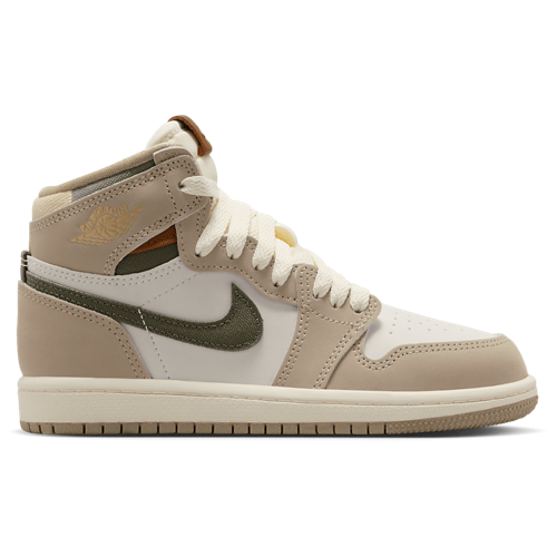 Girls' Preschool Retro 1 High OG Tan/White - View 1