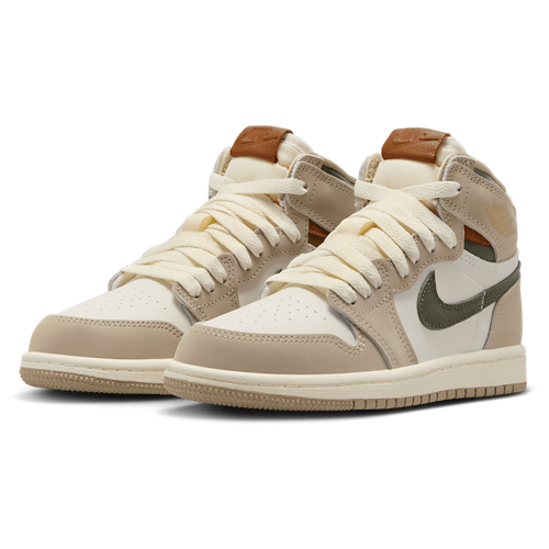 Girls' Preschool Retro 1 High OG Tan/White - View 6
