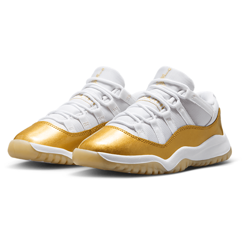 Girls' Preschool Retro 11 Low White/Gold - View 6