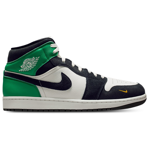 Men's AJ 1 Mid SE White/Black/Green - View 1
