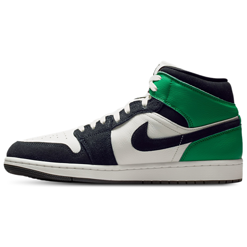Men's AJ 1 Mid SE White/Black/Green - View 2