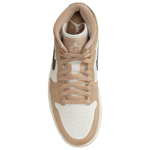Women's AJ 1 Mid Black/Sail/Desert - View 3