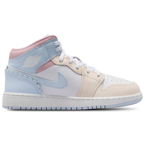 Girls' Grade School AJ 1 MID SE FEM Half Blue/Pale Ivory/White - View 1