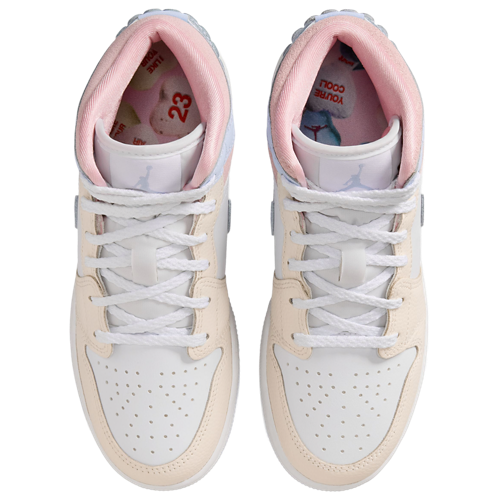 Girls' Grade School AJ 1 MID SE FEM Half Blue/Pale Ivory/White - View 4