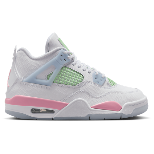 Girls' Grade School AJ 4 Retro Fem White/Medium Soft Pink/Half Blue - View 1